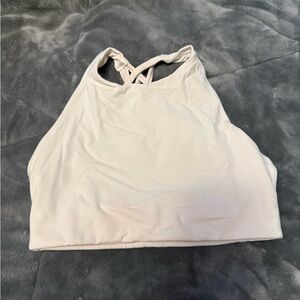 Athleta Cream Halter Sports Bra